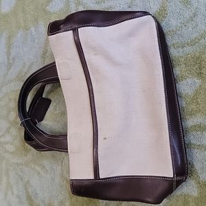 Coach fabric and leather small tote
